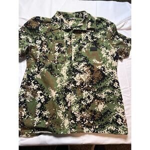 Dogg Supply Shirt XL Digital Camouflage Casual Pockets Button Up Short Sleeve